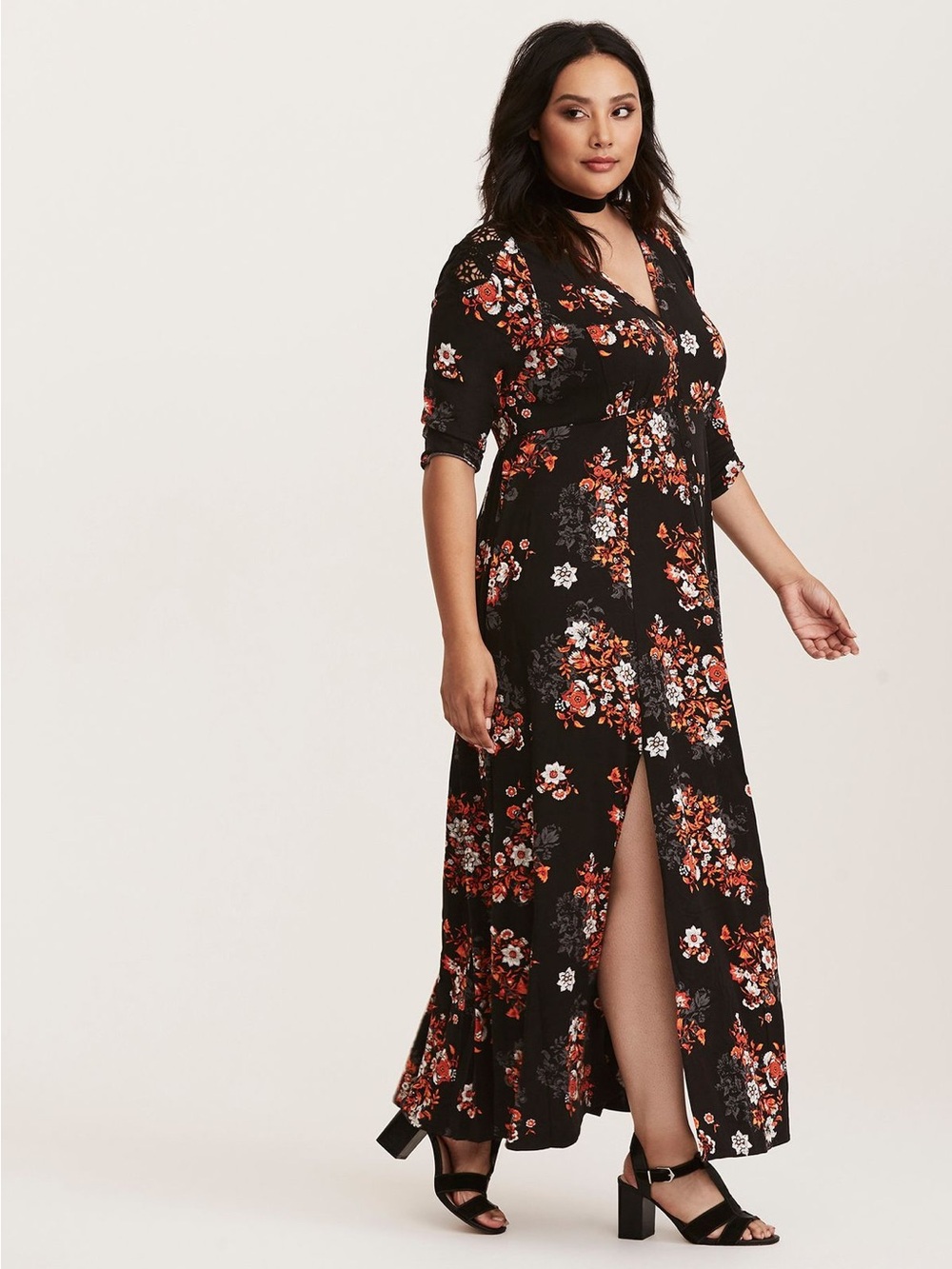 TORRID FLORAL CHALLIS MAXI DRESS